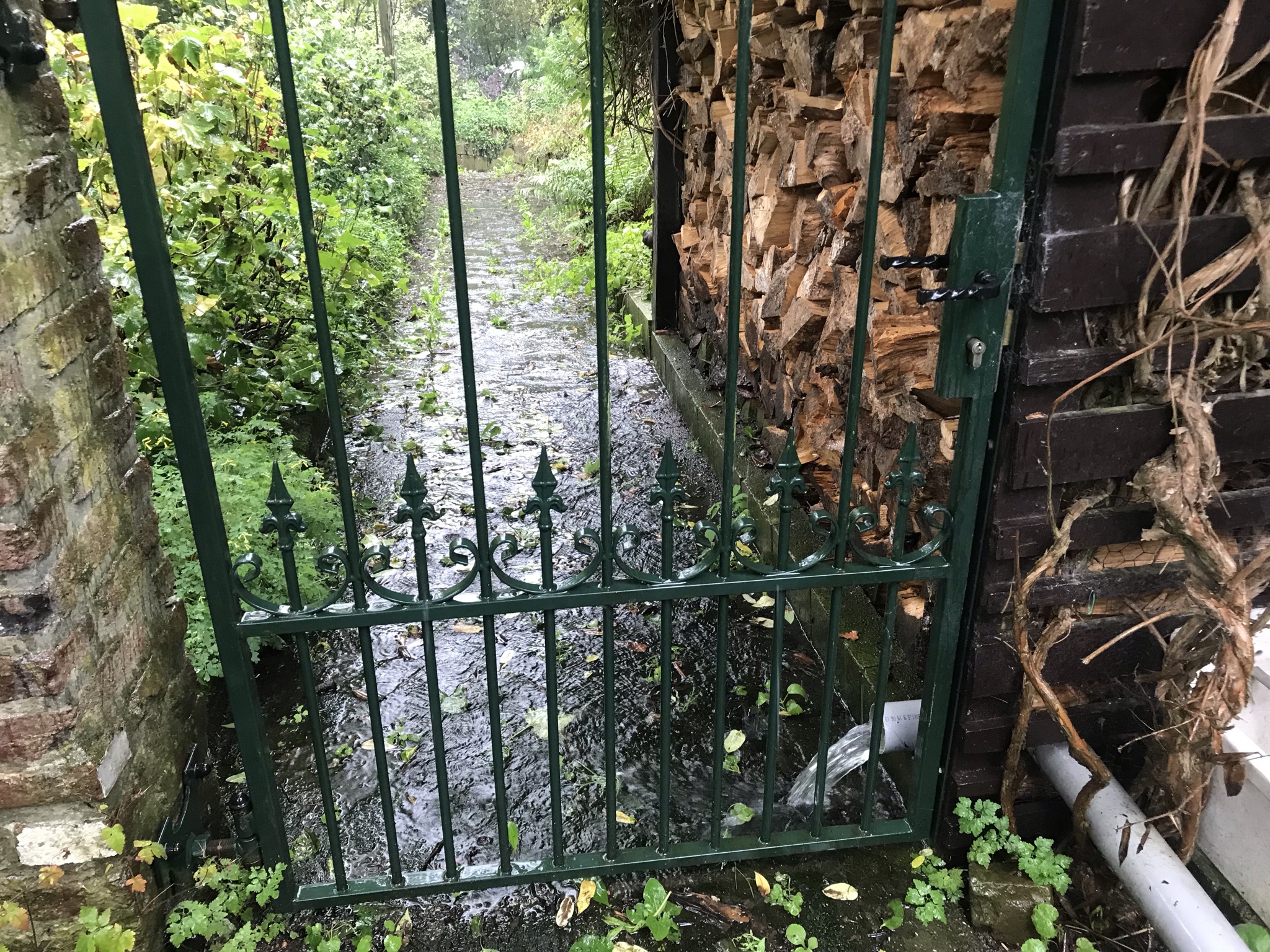 storm runoff from a roof