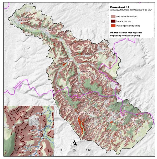 Suitability map for a NbS measure in a catchment